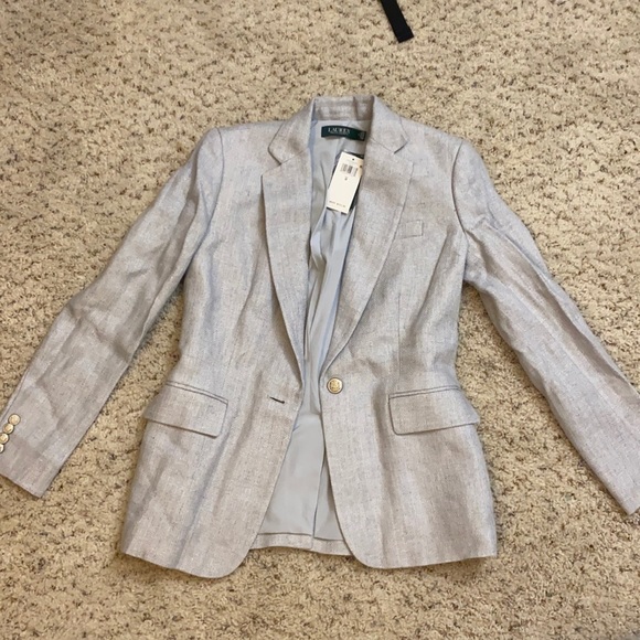 Herringbone Linen Blazer - Picture 1 of 7
